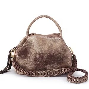 Hobo Darling Small satchel Metallic Brown Leather Shoulder/crossbody bag~